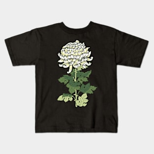 White Pug Chrysanthemum Kids T-Shirt